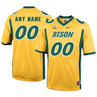 Men%27s North Dakota State Bison Gold Customized College Football Jersey